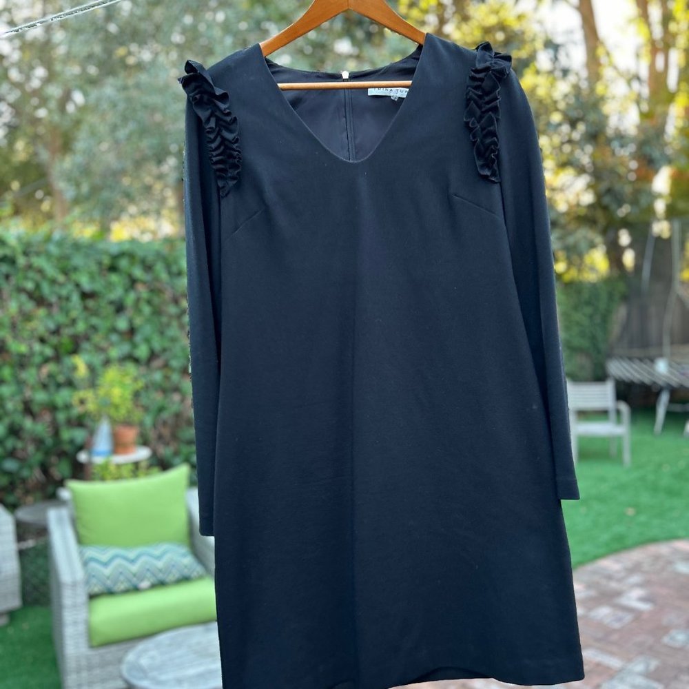 Trina Turk Eleanora Ruffle Shoulder Shift Dress